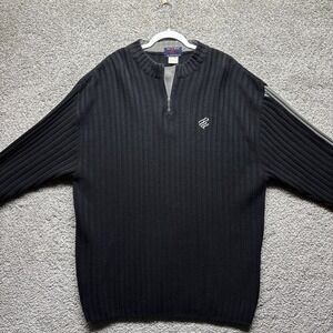 Roc A Wear The Collection USA Mens 3XL/XXXL Ribbed Knit 1/4 Zip Pullover VINTAGE